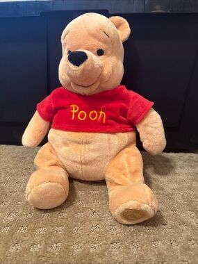 Disney Winnie the Pooh Plush - Tan Bear with Red Shirt
